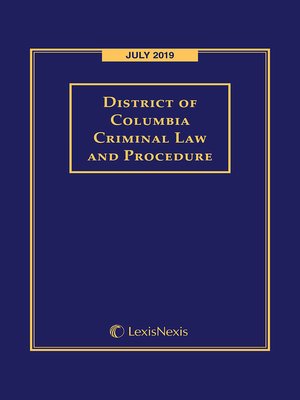 cover image of District of Columbia Criminal Law and Procedure